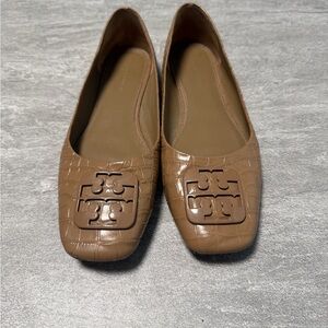 Tory Burch Georgia Soft Croc Emboss Ballet Flats Size 9